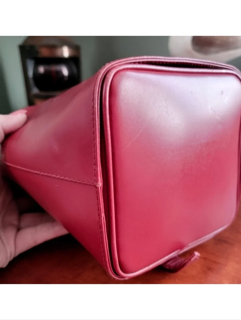 Gianfranco Lotti Firenze Trapezoid Backpack Red Leather Bag Italy